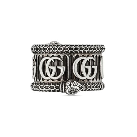 gucci ring with double g in silver